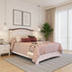 Ata Queen Size Bed, Pine Wood, Panel Design, Distressed White, Brown By Casagear Home