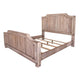 Genie King Size Bed Curved Style Headboard and Footboard Brown Mango Wood By Casagear Home