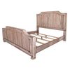 Genie Queen Size Bed Curved Headboard and Footboard Brown Mango Wood By Casagear Home