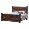 Exo King Size Bed Square Block Style Headboard and Footboard Brown Wood By Casagear Home BM307482