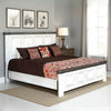 Feyi Queen Size Bed, Clean Rustic Headboard and Footboard, White, Gray By Casagear Home