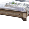 Fena King Size Bed Round Black Nailheads Distressed Wood Multicolor Brown By Casagear Home