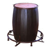 40 Inch Bistro Table Drum Base and Round Top Barrel Design Brown Tones By Casagear Home BM307500