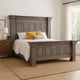 Siya King Size Bed, Clean Rustic Headboard and Footboard, Gray Finish By Casagear Home