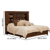 Maye King Size Bed 2 Drawers Fixed Shelves Deep Rustic Brown Finish By Casagear Home BM307503