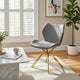 Anne 20 Inch Dining Chair, Set of 4, Vegan Faux Leather, Gold Legs, Gray By Casagear Home