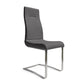 Jon 22 Inch Dining Chair Set of 2 Cantilever Dark Gray Faux Leather By Casagear Home BM307509