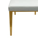 20 Inch Dining Chair Set of 4 Gold Metal Base Vegan Leather White By Casagear Home BM307524