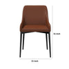21 Inch Dining Chair, Set of 2, Sleek Black Base, Vegan Leather, Cognac By Casagear Home