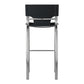 Illa 26 Inch Counter Height Chair, Set of 2, Chrome Base, Vegan Leather, Black By Casagear Home