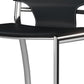 Illa 26 Inch Counter Height Chair, Set of 2, Chrome Base, Vegan Leather, Black By Casagear Home