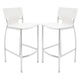 Illa 26 Inch Counter Height Chair Set of 2 Chrome Base Vegan Leather White By Casagear Home BM307529