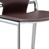 Illa 26 Inch Counter Height Chair, Set of 2, Chrome Base, Vegan Leather, Brown By Casagear Home