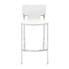 Suze 30 Inch Metal Bar Chair Set of 2 Chrome Base White Vegan Leather By Casagear Home BM307532