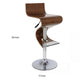 Cruze 22-30 Inch Adjustable Swivel Counter Stool Wave Curves Walnut Brown By Casagear Home BM307535