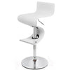 Cruze 22-30 Inch Adjustable Swivel Counter Height Stool, Wave Curves, White By Casagear Home