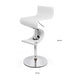 Cruze 22-30 Inch Adjustable Swivel Counter Height Stool, Wave Curves, White By Casagear Home
