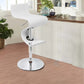 Cruze 22-30 Inch Adjustable Swivel Counter Height Stool, Wave Curves, White By Casagear Home
