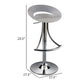 Vera 19-29 Inch Counter Height Stool Round Swivel Adjustable Chrome White By Casagear Home BM307542