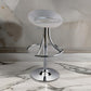 Vera 19-29 Inch Counter Height Stool, Round Swivel Adjustable, Chrome White By Casagear Home