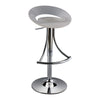 Vera 19-29 Inch Counter Height Stool, Round Swivel Adjustable, Chrome White By Casagear Home