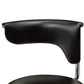 Flax 22-32 Inch Adjustable Counter Height Stool, Vegan Faux Leather, Black  By Casagear Home