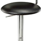 Flax 22-32 Inch Adjustable Counter Height Stool, Vegan Faux Leather, Black  By Casagear Home