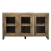 Asic 57 Inch Sideboard Console Cabinet Glass Doors Rustic Brown Shelf By Casagear Home BM307547