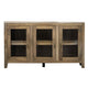 Asic 57 Inch Sideboard Console Cabinet Glass Doors Rustic Brown Shelf By Casagear Home BM307547