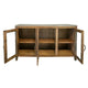 Asic 57 Inch Sideboard Console Cabinet Glass Doors Rustic Brown Shelf By Casagear Home BM307547