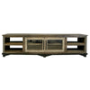 Peya 93 Inch TV Media Entertainment Console Fixed Shelves Glass Doors By Casagear Home BM307548