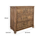 Liam 39 Inch Tall Dresser Chest 3 Drawers Rustic Brown Bar Handles By Casagear Home BM307550