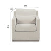 Liv 36 Inch Accent Chair Cushioned Seat Track Arms Off White Taupe By Casagear Home BM307559