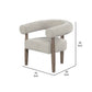 Zob 33 Inch Armchair Wishbone Curved Cushioned Frame Cream Beige Taupe By Casagear Home BM307562