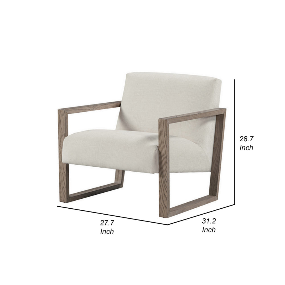 Cvi 31 Inch Armchair Cushioned Seat Taupe Framed Legs Beige Upholstery By Casagear Home BM307563