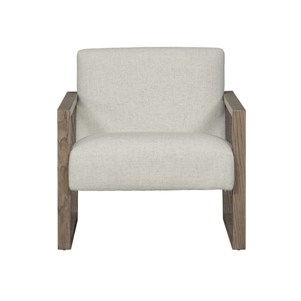 Cvi 31 Inch Armchair Cushioned Seat Taupe Framed Legs Off White Finish By Casagear Home BM307564