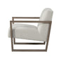 Cvi 31 Inch Armchair Cushioned Seat Taupe Framed Legs Off White Finish By Casagear Home BM307564