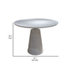 42 Inch Dining Table Lacquer Round Tabletop Pedestal Metal Base White By Casagear Home BM307566