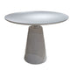 42 Inch Dining Table, Lacquer Round Tabletop, Pedestal Metal Base, White By Casagear Home