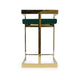Dok 30 Inch Barstool Cantilever Seat Gold Stainless Steel Base Green By Casagear Home BM307567