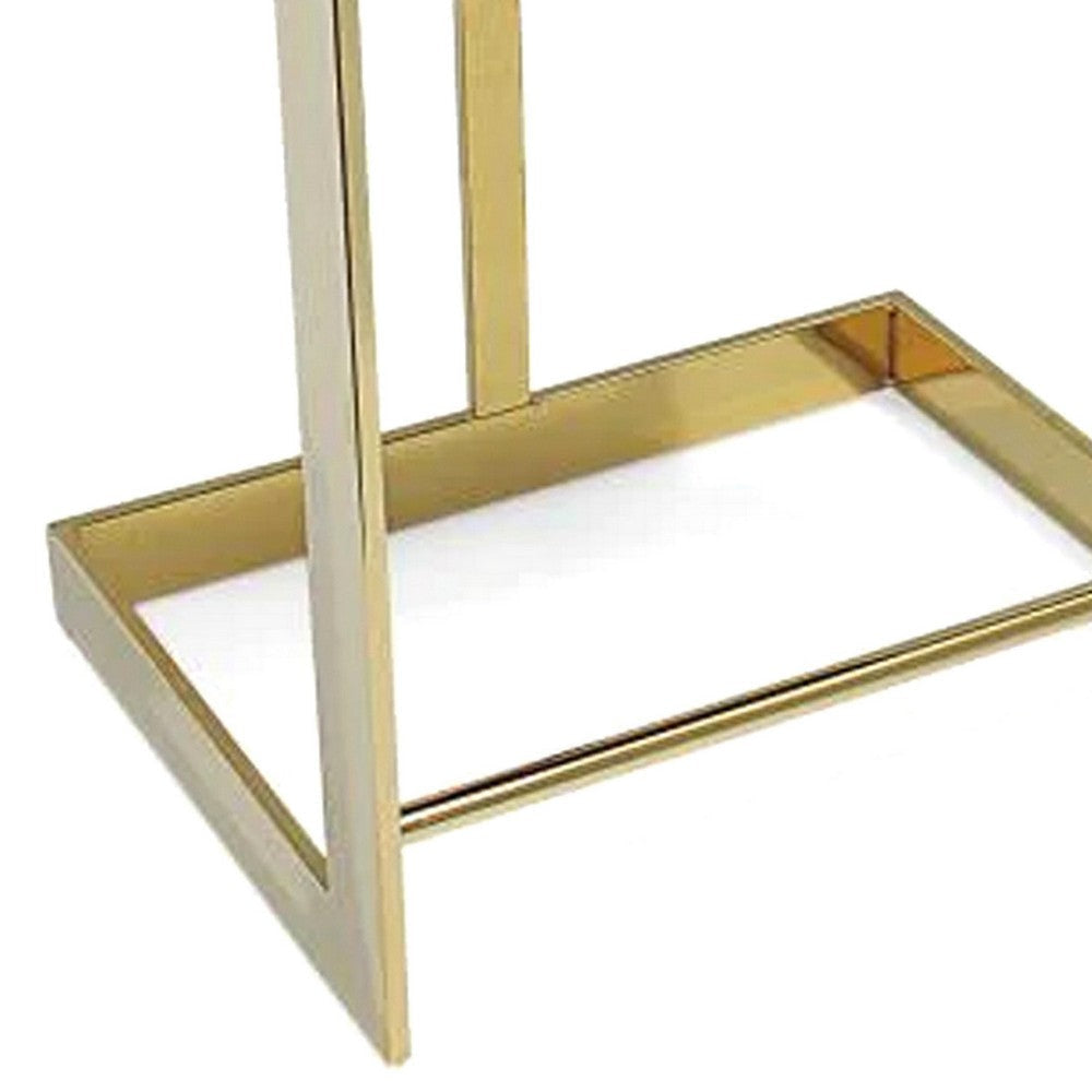 Dok 30 Inch Barstool Cantilever Seat Gold Stainless Steel Base Green By Casagear Home BM307567