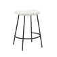 Ast 26 Inch Set of 2 Counter Height Stools, Saddle Seat, Black Metal, White By Casagear Home