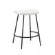 Ast 26 Inch Set of 2 Counter Height Stools, Saddle Seat, Black Metal, White By Casagear Home