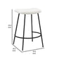 Ast 26 Inch Set of 2 Counter Height Stools, Saddle Seat, Black Metal, White By Casagear Home