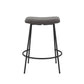 Ast 26 Inch Set of 2 Counter Height Stools, Saddle Seat,  Black Metal, Gray By Casagear Home