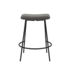 Ast 26 Inch Set of 2 Counter Height Stools, Saddle Seat,  Black Metal, Gray By Casagear Home