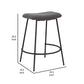 Ast 26 Inch Set of 2 Counter Height Stools, Saddle Seat,  Black Metal, Gray By Casagear Home