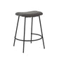 Ast 26 Inch Set of 2 Counter Height Stools, Saddle Seat,  Black Metal, Gray By Casagear Home