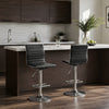 Beli 24-31 Inch Barstool Chair, Set of 2, Adjustable Height, Chrome, Black By Casagear Home
