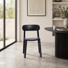 Qin 20 Inch Dining Side Chair, Set of 4, Contoured Back, Curved Seat, Black By Casagear Home